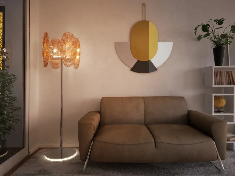 Lampa podłogowa - wizualizacja w aranżacji salonu