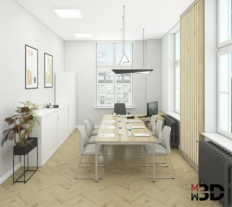 Pokój biurowy - wizualizacja wnętrza 3D